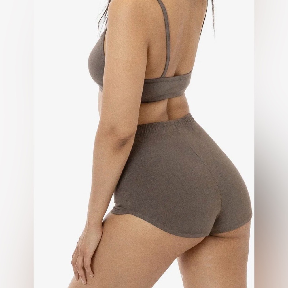 Los Angeles Apparel Brown Cotton Spandex Shorts